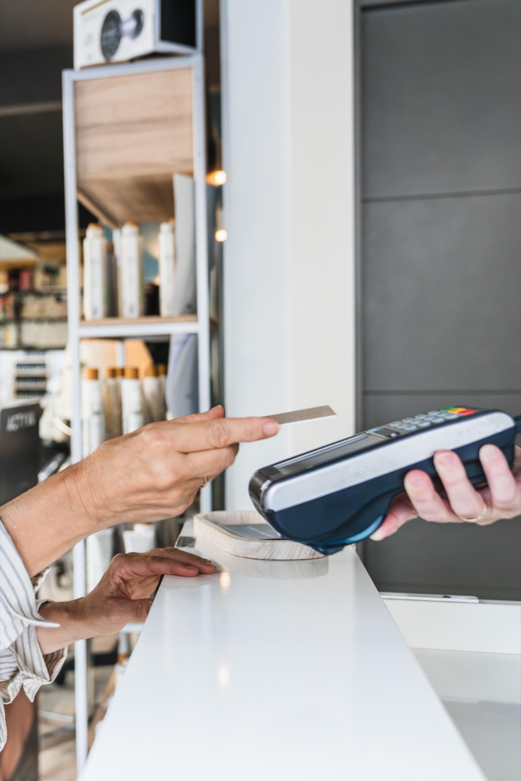 A clean, calm contactless payment at the studio