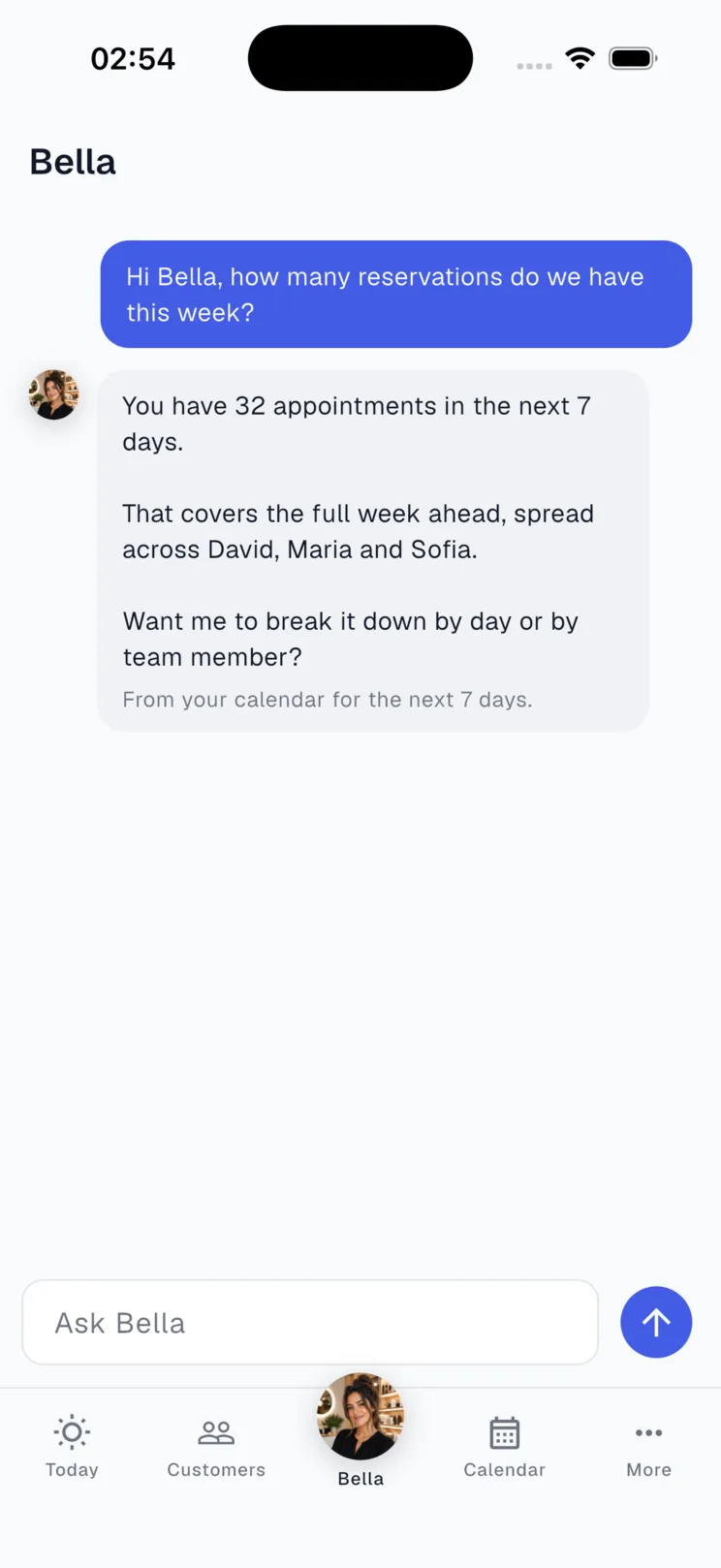Bella, your voice in the chat